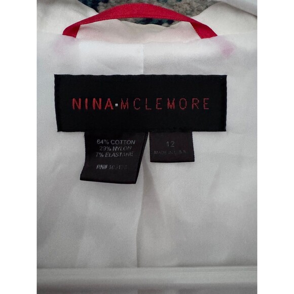 Nina McLemore Cream Open Blazer Jacket Cotton Nylon Stretch Size 12 Classic - Picture 4 of 7